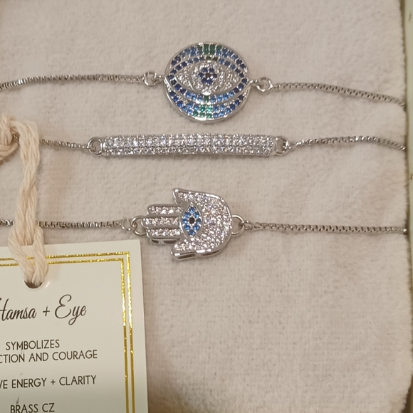 3 EYE CANDY BRACELETS CUBIC ZIRCONIA ONE SIZE - Picture 5 of 8